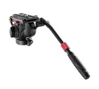 Camera Head Mount, Tête Fluide for trépied vidéo avec Plaque à dégagement Rapide, Compatible avec Manfrotto, poignée télescopique et Base à échelle panoramique