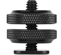 Camera Hot Shoe Mount to 1/4" Tripod Screw Adapter Tripod Adapter Screw to Hot Shoe Mount Aluminum Alloy Black