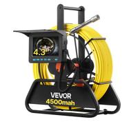 Caméra Inspection Canalisation 20 m-VEVOR-Écran 11 cm-Endoscope Canalisation-Étanche IP68-Batterie 4500 mAh-Carte SD 16 Go