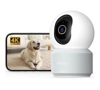 Caméra Intérieure 4K 8MP WiFi, 360° Suivi Auto, Sécurité Bébé/Chien, WiFi 6 2.4/5GHz, Détection IA/Pleurs, Audio 2 Voies