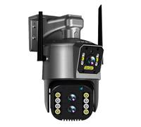 Caméra IP 8MP 4K extérieure PTZ trois objectifs double écran Zoom 10X suivi automatique caméra de vidéosurveillance de sécurité étanche(8MP Add 32G Card)