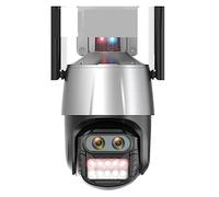 Caméra IP 8MP 4K sécurité CCTV caméra Double lentille Couleur Vision Nocturne 8X Zoom numérique IP66 caméra de Surveillance extérieure(128G SD Card)