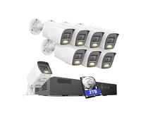 Caméra IP PoE 8 Canaux 3K IR Ultra HD, Double Éclairage, Extérieur, Sécurité, 265+ Audio Bidirectionnel, Objectif 2, Mm, Vision Humaine Et Véhicule(None)