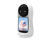 Caméra IP PTZ WiFi 3MP avec écran IPS de 2,8 Pouces, détection des Pleurs et des bruits de bébé, Surveillance vidéo for bébé(EU Plug,3MP and 128GB Card)