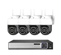 Caméra IP PTZ WiFi 4K avec Zoom 8X | 10CH 8MP POE NVR système couleur Vision nocturne CCTV Kit de Surveillance de sécurité 8CH(1T,10CH 4 CAMERA_EU PLUG)