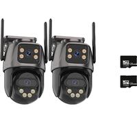 Caméra IP, résolution 4K, double objectif, 2PCS Ajoutez une carte 128G, prise UE