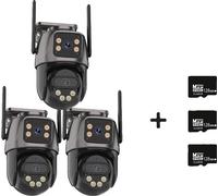 Caméra IP, résolution 4K, double objectif, 3PCS Ajoutez une carte 128G, prise UE