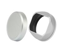 Camera Lens Hood, Pare-Soleil carré en métal avec Capuchon d'anneau Adaptateur 49mm, Compatible avec Fujifilm Fuji X100V X100Vi X100F X100T X100S X70,for Parts(Sliver)
