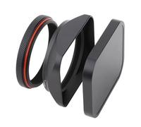 Camera Lens Hood, Pare-Soleil carré en métal avec Capuchon et Anneau Adaptateur 49mm, Compatible avec Appareil Photo Fuji Fujifilm X100V X100S X100T X100F X70,for Parts(LH-X200B-Cap)