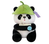 Camera Lotus Leaf Hat Panda Toy en Peluche, Joli Jouet en Peluche Cadeau pour Les Enfants Petite Amie Anniversaire, Confort Confortable, Câlins sans Fin 55cm