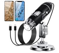 Caméra Microscope numérique USB, caméra d'inspection HD portative SKYBASIC avec grossissement 50-1600x et Support réglable, 8 lumières LED, Compatible avec Les appareils iOS et Android