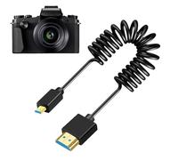 Camera Monitor Cable - 8.66 Inch Cord | Electronic Component Stretchable Cable - Lightweight Flexible 0.3 To 1m Adjustable Lead For Photography Video Filming Indoor Outdoor