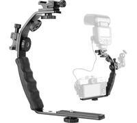 Camera Mount Bracket L Grip Video Bracket with Screw for 1/4" Tripod Double Mount with Cold Claw Heavy Duty Handle for DSLR Camcorder