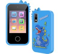 caméra numérique 1080P 48MP avec écran IPS de 2,8 pouces Petite caméra vidéo numérique portable pour garçons filles 3-12 ans Cadeau d'anniversaire Dinosaure Bleu