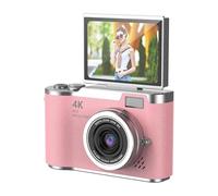 Caméra Numérique 48MP 1080p avec écran de Feuillette de 2,4 'et Zoom 18x, Appareil Photo de Vlog de Batterie de 4 Heures pour Les Adolescents, Les Débutants, Les Jeux Intégrés et (Pink)