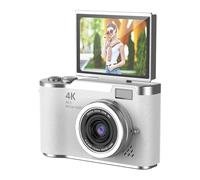 Caméra Numérique 48MP 1080p avec écran de Feuillette de 2,4 'et Zoom 18x, Appareil Photo de Vlog de Batterie de 4 Heures pour Les Adolescents, Les Débutants, Les Jeux Intégrés et (White)