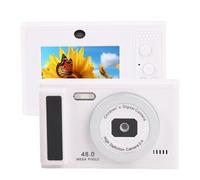 Caméra Numérique, 48MP 1080p UHD Autofocus Camera avec Double Objectif, écran de 2,4 Pouces et 8 Caméras Numériques, Point de Vue Compact pour Les étudiants Adolescents Débutants (White)