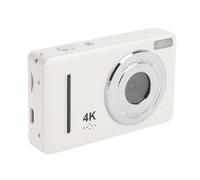 Caméra Numérique 4K 64MP avec écran LCD de 2,4 et Zoom 18x, Caméra Vidéo HD Compacte avec Charge de Type-C pour Les Adolescents Blogging Photography Beginners (White)