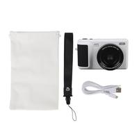 Caméra numérique 4K 64MP Caméra sans Miroir avec écran Flip à 180 ° 16x Zoom Auto Focus Anti-Shake Build in Flash for Selfie Photography Video Enregistrement (Blanc)