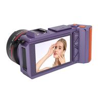 Caméra Numérique 4K, 70MP F1.8 Auto Focus 50x Zoom Compact Point Shoot Vlogging Camera avec Flash à Double écran, Batterie Intégrée, pour Les Adolescents Adultes Débutants (Violet)