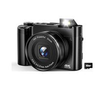 Caméra numérique 4K avec deux objectifs, carte mémoire de 32 Go (DC218)