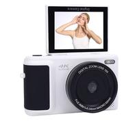 Caméra Numérique 4K pour la Photographie, Caméra de Automatique 64MP avec Une Flipseau à Bascule de 2,8 Pouces 180 °, Une Caméra de Voyage Compacte Numérique 6X, pour Les (White)