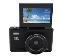 Caméra Numérique 5K, Caméra vlog WiFi UHD 75MP pour Youtube, Caméscope Numérique Portable pour la Photographie, écran Flip 3in 180 °, Zoom 18x, Automatique, avec Carte Mémoire (Black)