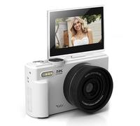 Caméra Numérique 5K HD, 75MP UHD WiFi Vlogging Camera avec écran de Feuillette 3", Zoom Optique 18X, Autofocus 18XAF, Anti Shake, Flash, Caméras de Voyage pour Photographie (Blanc)