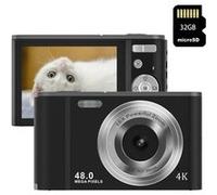 Caméra numérique compacte SZSMART DC302AF 4K 48MP zoom 16X 2,8 pouces écran + 32GB- noir Noir G