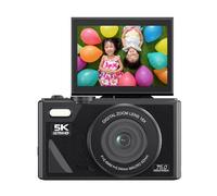 Caméra Numérique Digital 5K HD & 75MP 18x Zoom Numérique - Caméra de Vlogage WiFi pour Photographie et Vidéo, Autofocus, écran de 3 Pouces, 128 Go (Non Inclus), 1150mAh (Black)