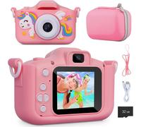 Caméra Numérique Enfant 1080P - Appareil Photo Enfant Vidéo 26MP avec Carte SD 32 Go - Cadeau pour Fille et Garçon 3 à 12 Ans - Idéal pour Noël, Anniversaire et Développement Créatif