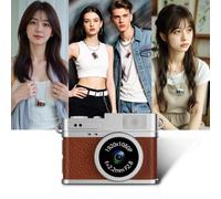 Caméra numérique fioreuse 1080p FD Portable Small Camera Retro avec lumière Flash LED Caméras Vintage pour Cadeau de Voyage pour Les débutants, Les Enfants et Adolescents, garçons