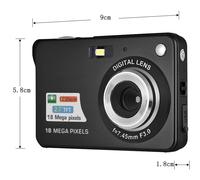 Caméra numérique, mini caméscope vidéo avec autofocus, résolution d'image 18 MP, vidéo 720p, zoom numérique 8x, écran IPS 2,7 pouces,