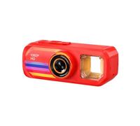 Caméra photo vidéo rechargeable, carte mémoire rouge 128 Go | Commandes photo et vidéo à bouton unique, effets visuels intégrés, lumière de course multicolore, rechargeable