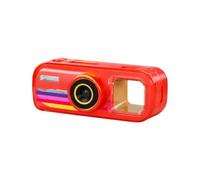 Caméra photo vidéo rechargeable, carte mémoire rouge 64 Go | Commandes photo et vidéo à bouton unique, effets visuels intégrés, lumière de course multicolore, rechargeable