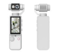 Caméra portable 4K rotative, stabilisateur 3 axes anti-tremblement, étanche, avec trépied à suivi du visage et objectif grand angle pour le ski, la plongée, les voyages et les vlogs,White-135*45*29mm