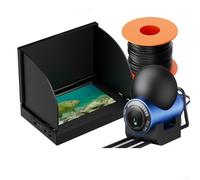 Caméra portable de pêche sous-marine HD de 10,9 cm avec détecteur de vision nocturne infrarouge de 0,6 à 500 m, grand angle de 220 °, pour la pêche en bateau sur glace, lac, mer (ligne + caméra 50 M)