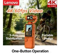 Caméra portable sportive Lenovo 4K HD WiFi avec autofocus, haute résolution, longue autonomie, pour moto et vlogging Black