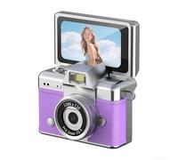 Caméra porte-clés compacte, vidéo HD 720p, capteur CCD 100 W pixels, lumière de remplissage LED, stabilisation CMOS avec écran rabattable à 180° pour selfies et vlogging (violet)