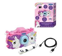 Lexibook, Licorne, Appareil Photo 4-en-1 pour Enfant avec Protection, Fonctions Photo, vidéo, MP3 et Jeux, 15 Cadres pour Personnaliser Vos Photos, Carte mémoire de 8 Go Incluse, DJ078UNI