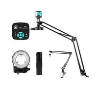 Caméra pour Microscope, Microscope numérique électronique 4K for le soudage, ensemble de microscopes 1080P VGA USB, caméra industrielle, objectif 150x, support pliable, télécommande