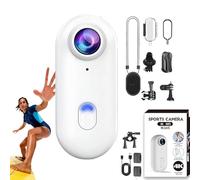Caméra POV 4k Pro, caméra étanche POV HD Capture 2.0, Grand Angle 170°, caméras d'action corporelle Portables avec Audio, Vision Nocturne, Montage n'importe où for vlogging(White*4K,64G)