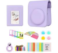 Camera Protective Case Compatible with Fujifilm Instax Mini 12 Shoulder Bag with Book Album,Stickers,Colorful Filter,Wall Decorative Frame,Selfie Lens,purple,Shoulder Bag