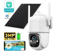 Caméra PTZ WiFi VicoHome 3MP IP65 Batterie + Panneau Solaire et PIR