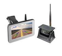 Caméra Recul À Aimant Solaire Moniteur IPS 5 Pouces Kit sans Fil Bricolage en 1 Minute pour Camionnettes Remorque Camping-Car Camion Caméra Arrière(Monitor add 2 Camera)