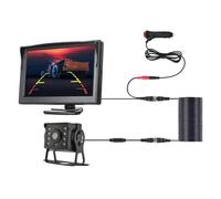 Caméra Recul Auto Caméra De Recul Universelle avec Écran HD 5 Pouces Vision Nocturne Étanche pour Camions Bus Et Véhicules Stationnement Moniteur Intégré(500H-CL-MBUS-15M)
