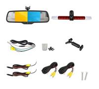 Caméra Recul avec Feu Stop À Double Objectif, pour Toutes Les Voitures Plates avec pour 2DA 343 106 - 201, avec Moniteur Miroir 7 Pouces Caméra Arrière(2 Split Screen Kit)