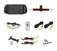 Caméra Recul avec Feu Stop À Double Objectif, pour Toutes Les Voitures Plates avec pour 2DA 343 106 - 201, avec Moniteur Miroir 7 Pouces Caméras De Recul(Mount Kit)