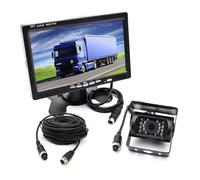 Caméra Recul Infrarouge LED pour Véhicule Connecteur 4 Broches + Écran Couleur LCD TFT 7" 800 X 480 Pixels pour Bus Camions Camping Cars Camera Recul(Add 10M Cable)