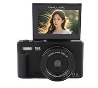 Caméra Rétro Numérique 5K, Caméras WiFi 75MP Vlogging avec UHD Autofocus, 18x Zoom, 3 180 ° écran de Feuillette, Flash intégré, pour la Photographie et la Vidéo (Black)